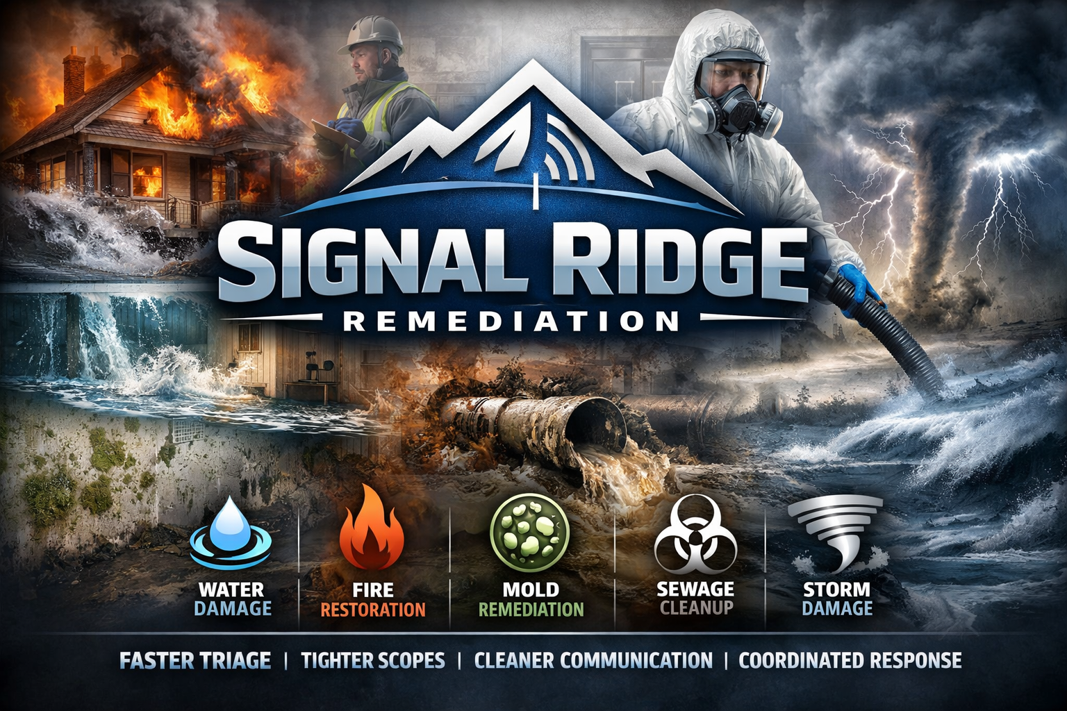 Signal Ridge Remediation disaster response collage
